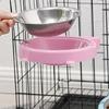 Cage Mounted Pet Bowl Stainless Steel Food Feeder Water Bowls for Pet 2Pieces Cage Hanging Feeding Bowl Watering Supply