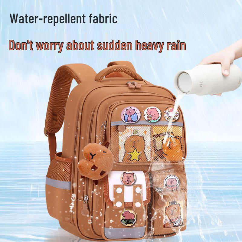 Kids' Lightweight Backpack with Spine Protection for Grades 1-6, Large Capacity, Ideal for Boys and Girls