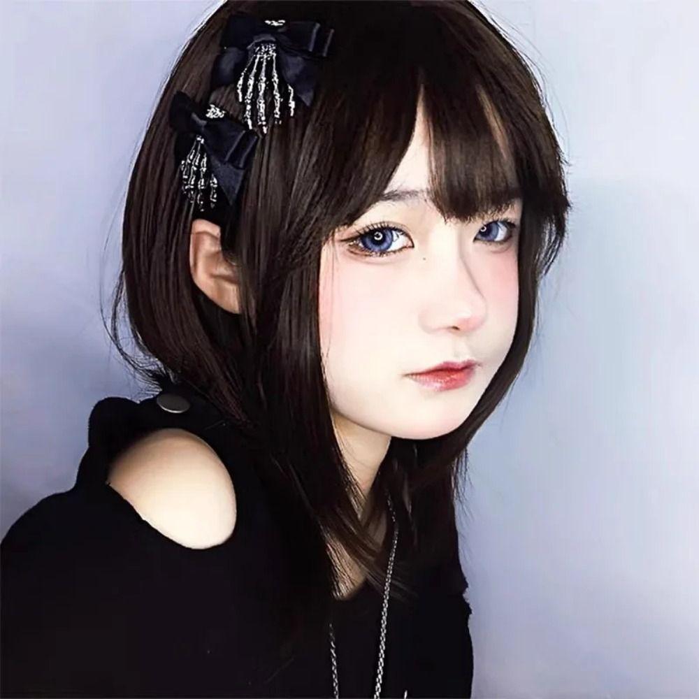 Skeleton Bow Knot Hair Clip Headwear Halloween Hairpin Punk Ghost Claw Hair Clip  Back Head