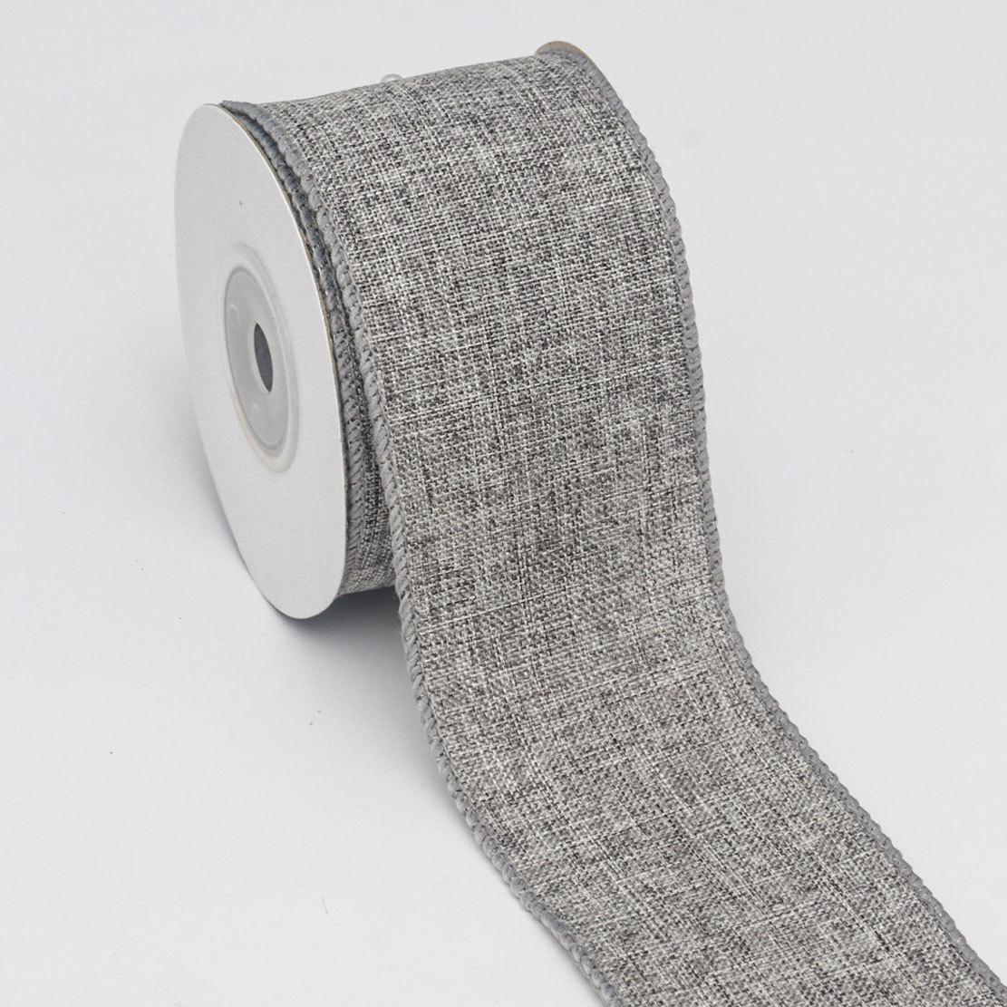 

Декоративная романтическая и уютная однотонная рождественская декоративная лента, клетчатая лента, имитация пеньковой ленты, искусственная пеньковая тканая лента с проволочным краем 4.8cm*10 yards