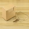 50pcs Kraft  Paper  Rectangular  Candy  Box Retro Style With Blank Label Linen Rope Abrasion Resistant Solid Color Wedding Party Gift Box