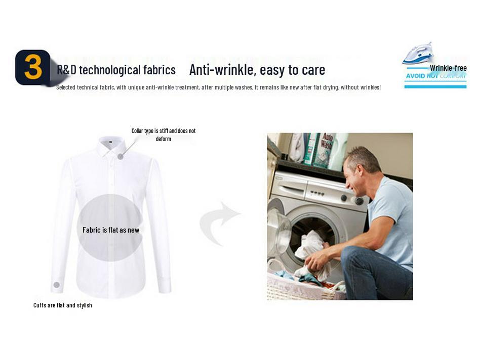 Men's White Long Sleeve Business Shirt - Spring/Autumn Formal Korean Style
