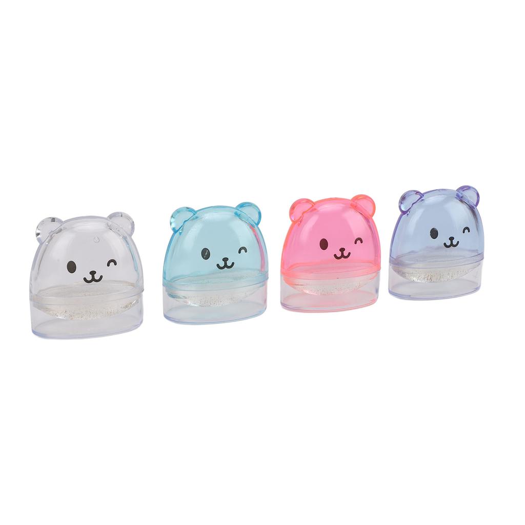 4pcs Nail Art Silicone Stamp Set Cute Bear Transfer Printing Tools Multifunctional French Nail Stamp