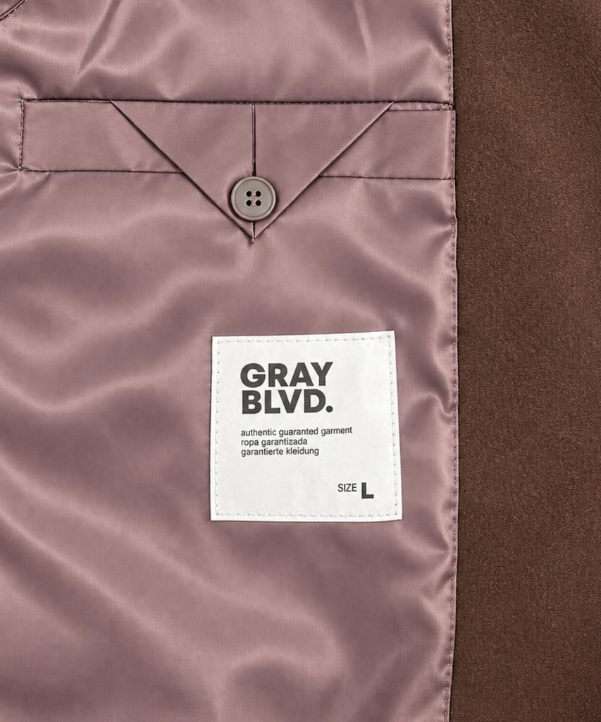 GRAYBLVD Evan Woolblend Half Coat (Brown)