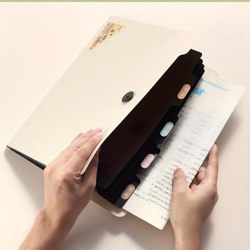 High-Quality Black File Folder - Stylish Organizer for Office Items, Color-Coded Dividers for Easy Sorting,Perfect for Workplace