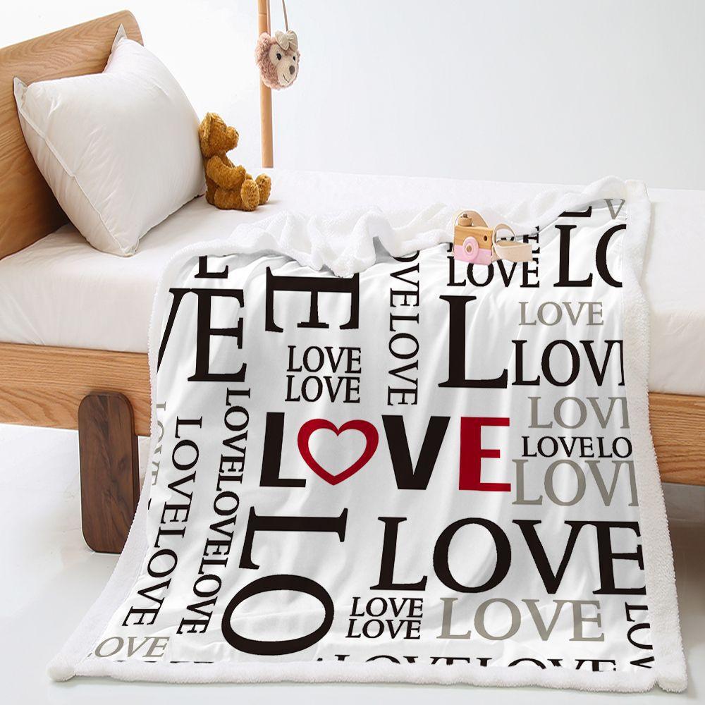 2D digital printing Valentine's Day thickened lamb wool crystal fleece blanket blanket