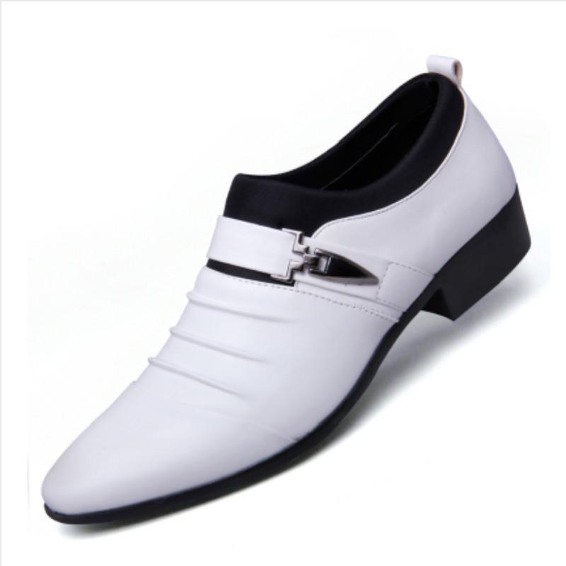 Men'S Shoes Large Size Business Dress Leather Shoes Men'S Breathable Comfortable Casual Shoes Pointed British Style Single Shoes