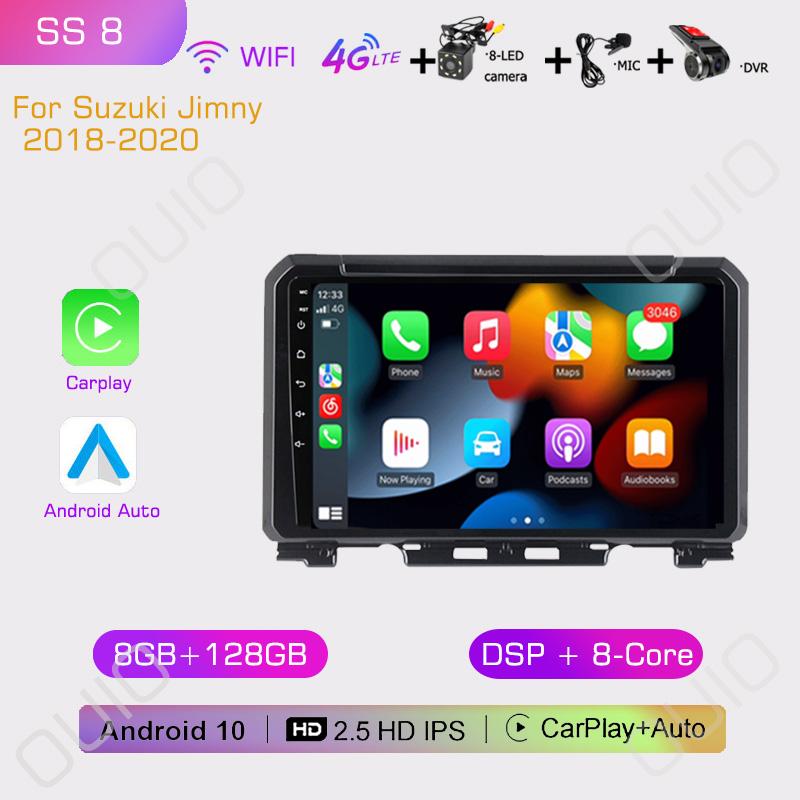 2din 8G+128G IPS 9inch Android10 Car Radio Multimedia Player Carplay Auto GPS Navigation DSP BT For Suzuki Jimny 2018 2019 2020