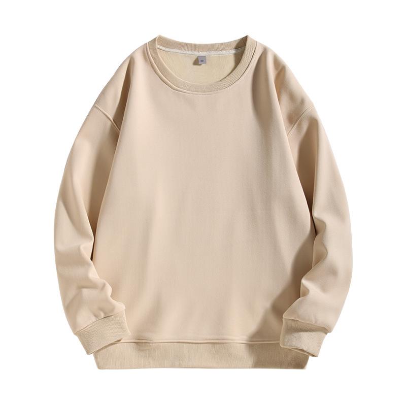 Men's Women's 100% Cotton Oversized Winter Clothes Plus Velvet Top Blouse Long Sleeve T-Shirts Pullovers Sweatshirts For Men