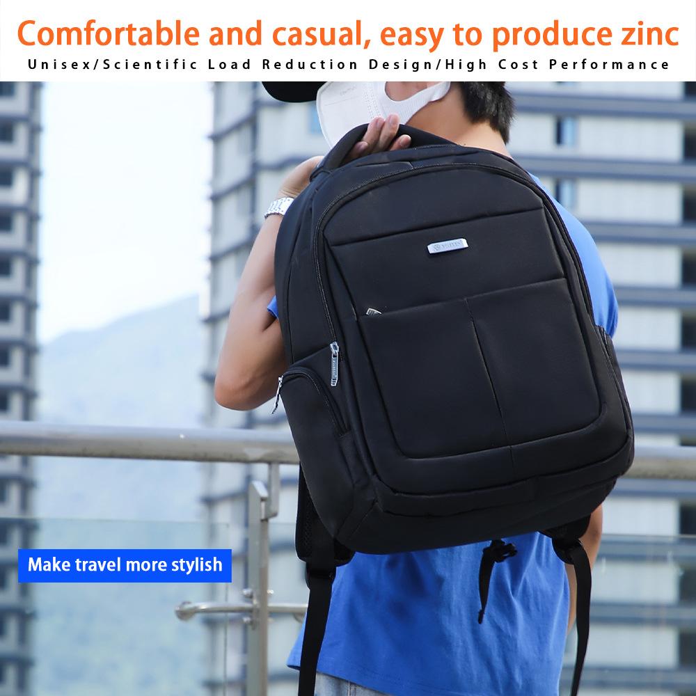 Men's Fashion Double Shoulder Bag Multifunctional Waterproof Laptop Backpack Business Shoulders Bag Black Outdoor Travel Bag