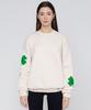 GRAVER [Unisex] Multi Clover Smile Drawing Sweatshirt_Cream