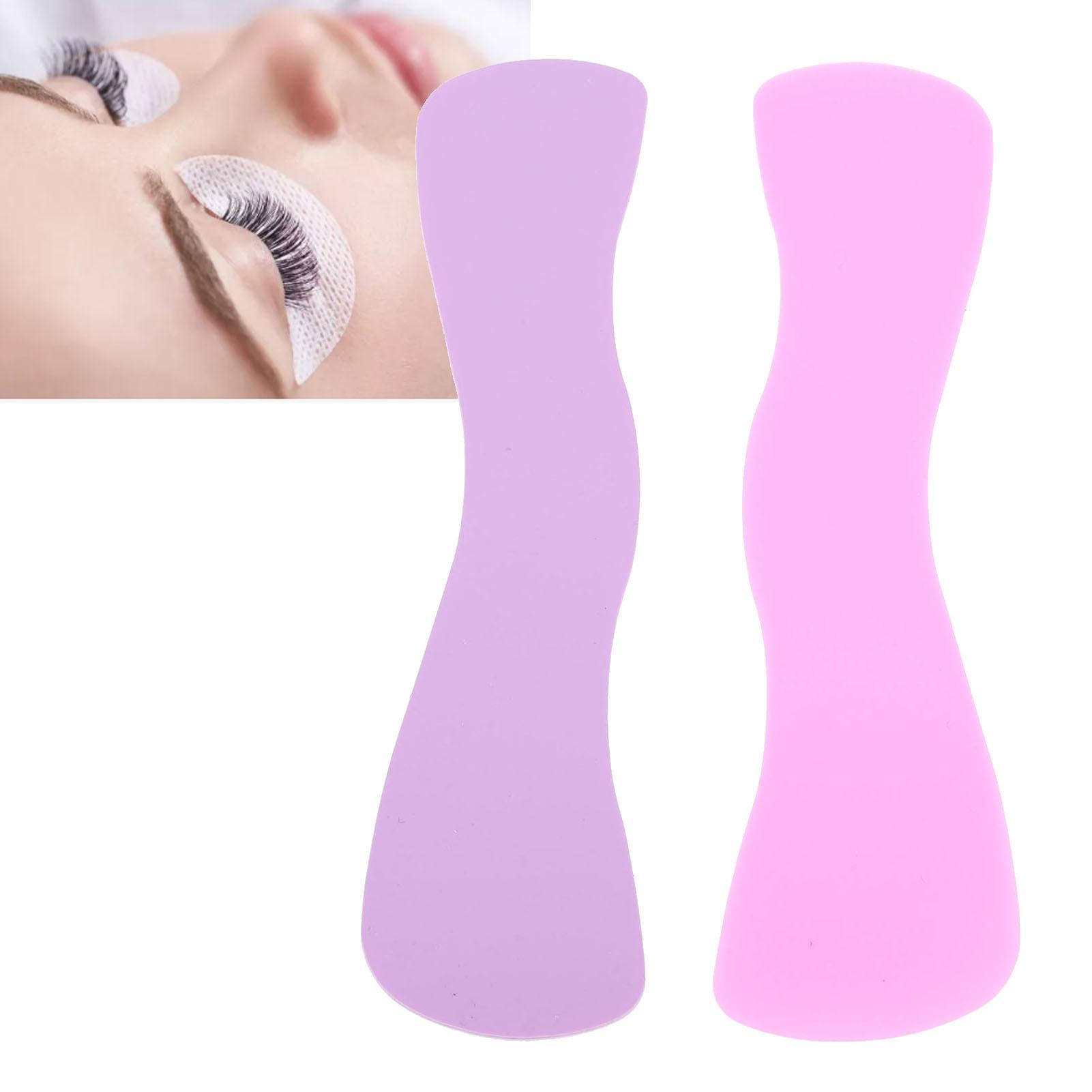 

2PCS Silicone False Eyelash Holder Wave Shape Reusable Eyelashes Pads Purple Rose Red