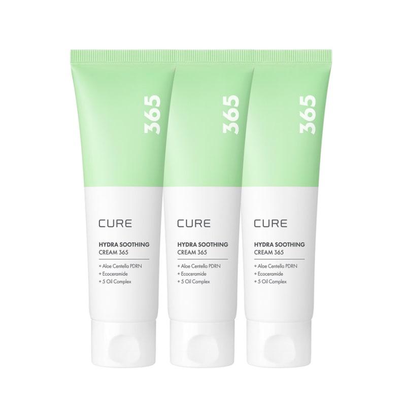 Cure Aloe Cica PDRN Hydra Soothing Cream 365 80ml x 3