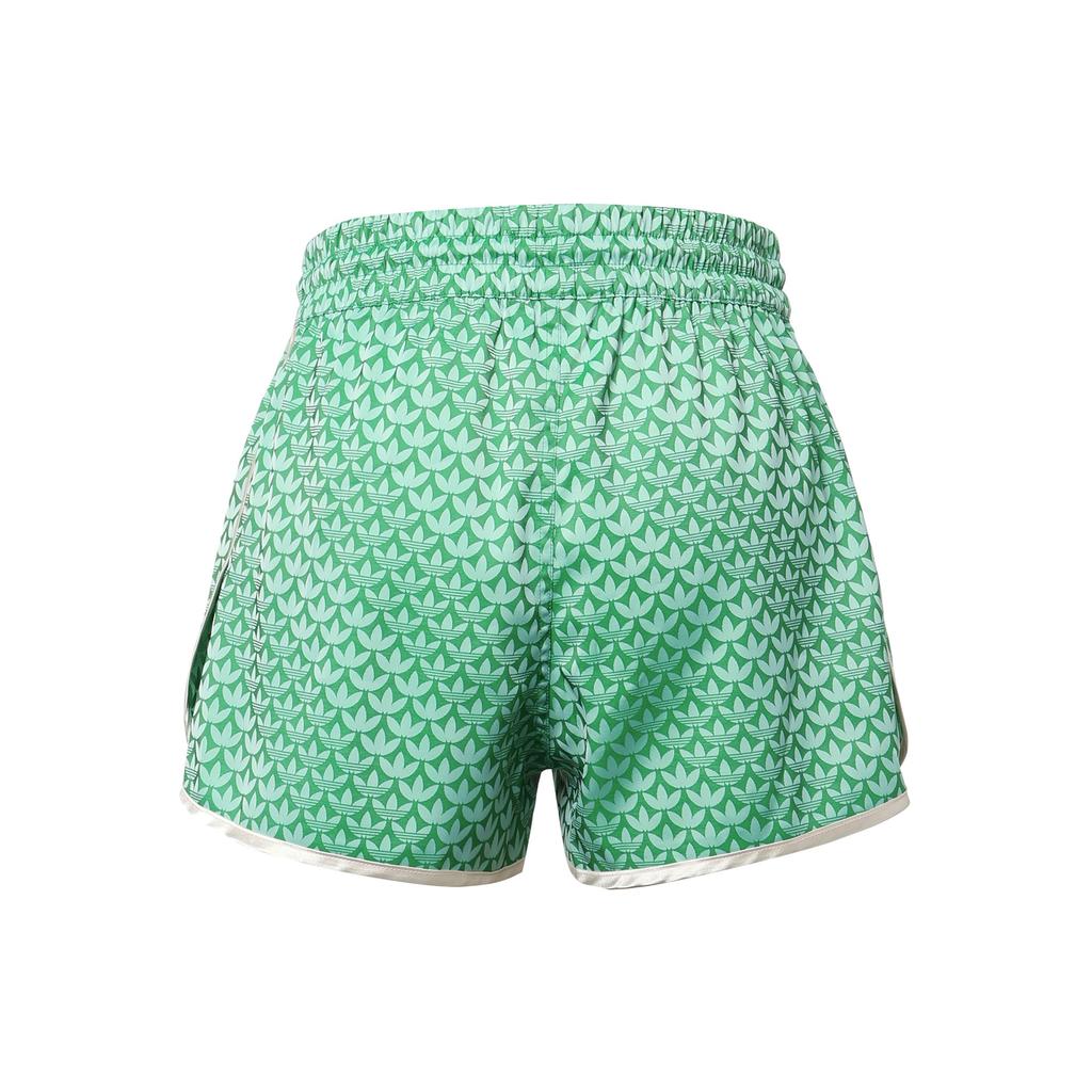 Adidas Originals Logo Print Straight-Leg Casual Shorts Women Bottoms Green IK7888