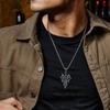 New Retro Hollow Cross Pendant Fashion Old Cross Trend Style Necklace