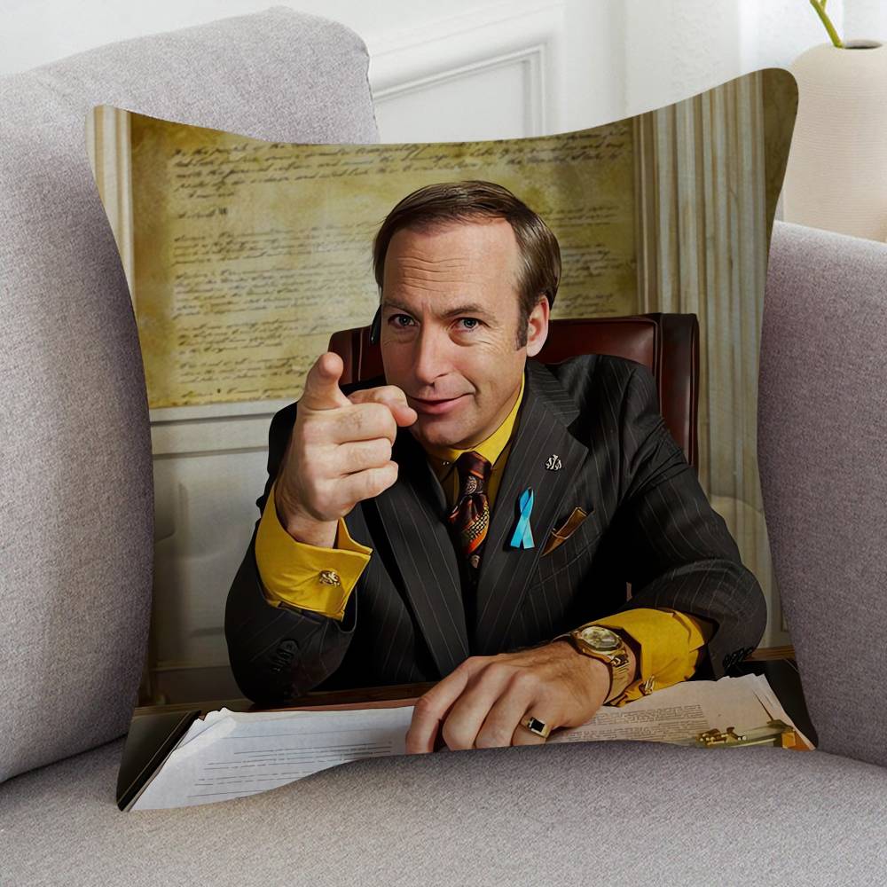 TV Drama Better Call Saul Cartoon Series Square Pillowcase Soft Waist Sofa Cushion Cover Bedroom Room Pillowcase
