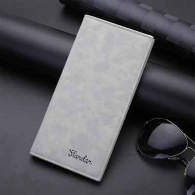 Slim Long Wallet Men's Wallet PU Material Thin Long Wallet