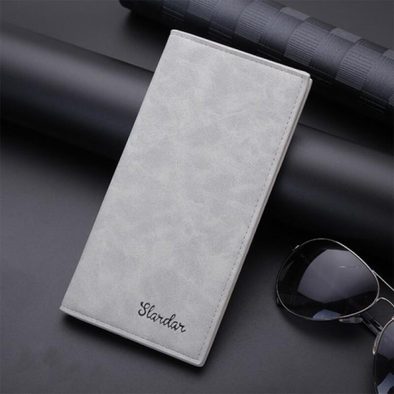 

Slim Long Wallet Men s Wallet PU Material Thin Long Wallet gray