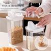 Airtight Kitchen Storage Container: Food-Grade Transparent Plastic Canister for Grains, Rice, and Beans.