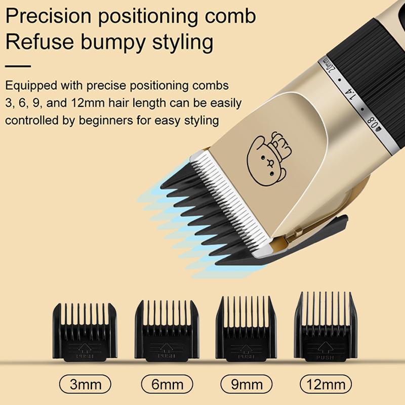 Professional Rechargeable Pet Shaver Kit Ceramic Blade Low Noise Dog Cat Hair Trimmer With 4 Limit Combs