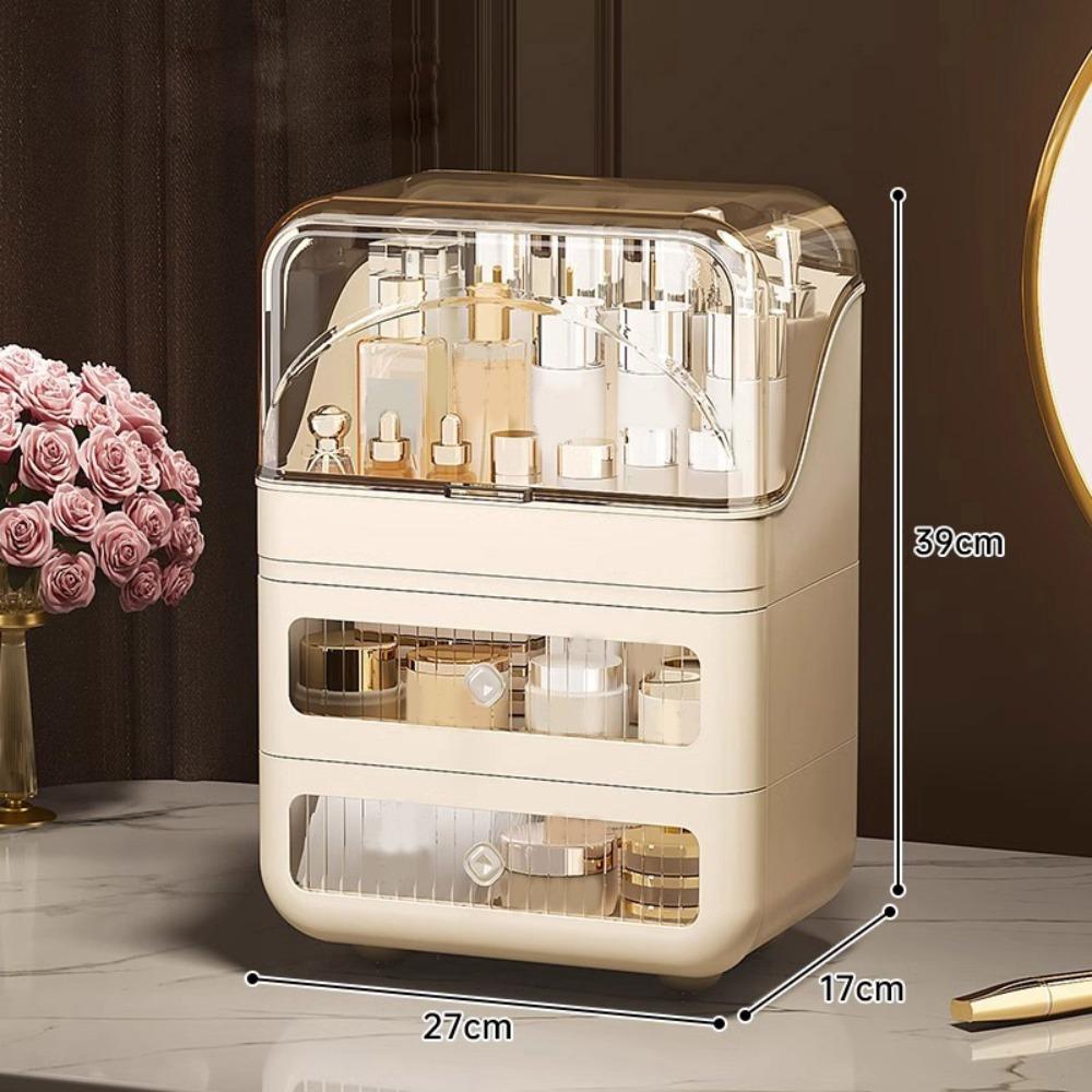 With Drawer Cosmetic Storage Box Dustproof Makeup Case New Cosmetic Shelf  Makeup Organize