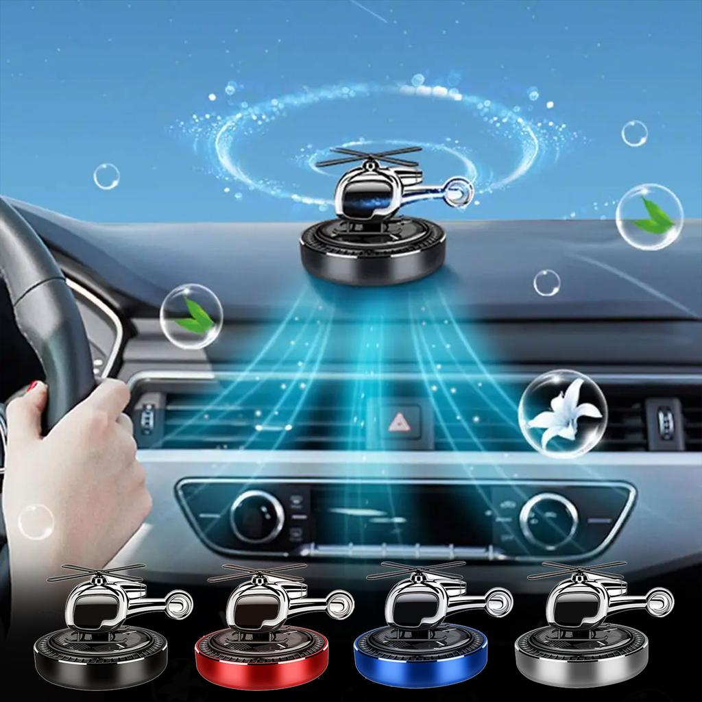 Solar Helicopter Fragrances Diffuser with Long Lasting Flower  Scent Metal Solar Spin Helicopter Car Fragrances Decors