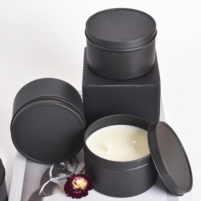 Black Tinplate Scented Candle, Scented Soy Wax Glass Cup Ornament, Holiday Gift Scented Candle