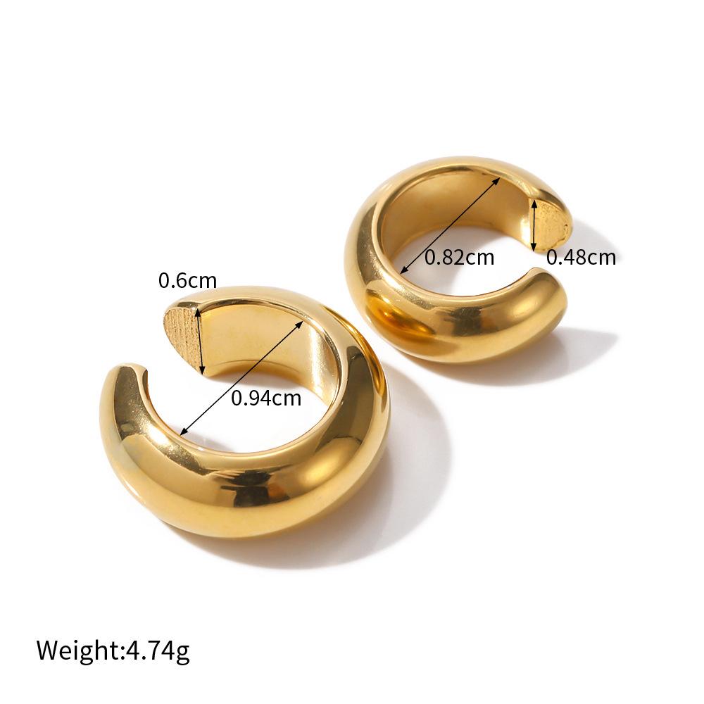 Stainless Steel Mini Zircon Hoop Earrings Minimalist Polished Metal Earclip CZ Ear Cuff 18K Gold Plated Fashion Jewelry 2026 New