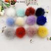 12cm Plush Hair Ball With Snap Button Soft Faux Fox Fur Pompoms DIY Baby Beanie Hats Shoes Crafts Decorative Accessories