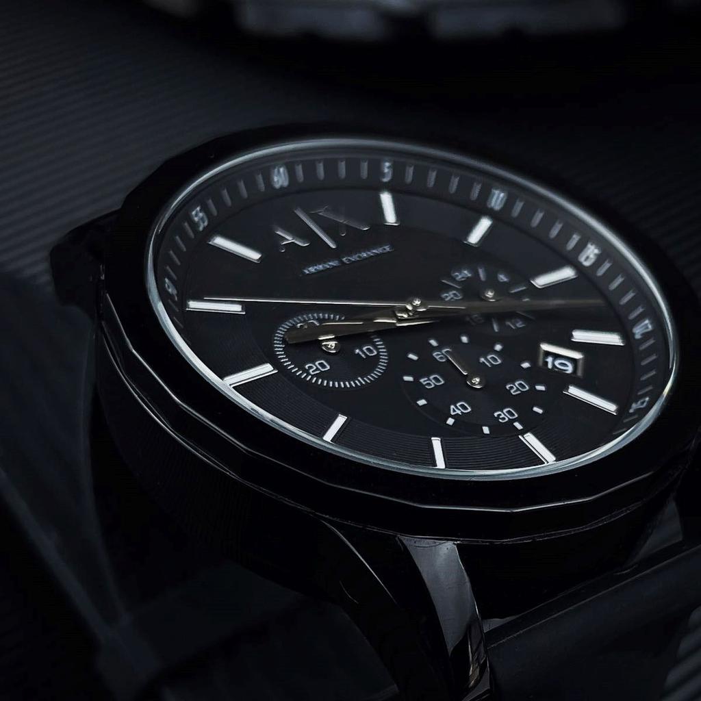 ARMANI EXCHANGEAE Wrist Watch Quartz Movement Silicone Strap 44mm Black Dial Men's Watches AX1326