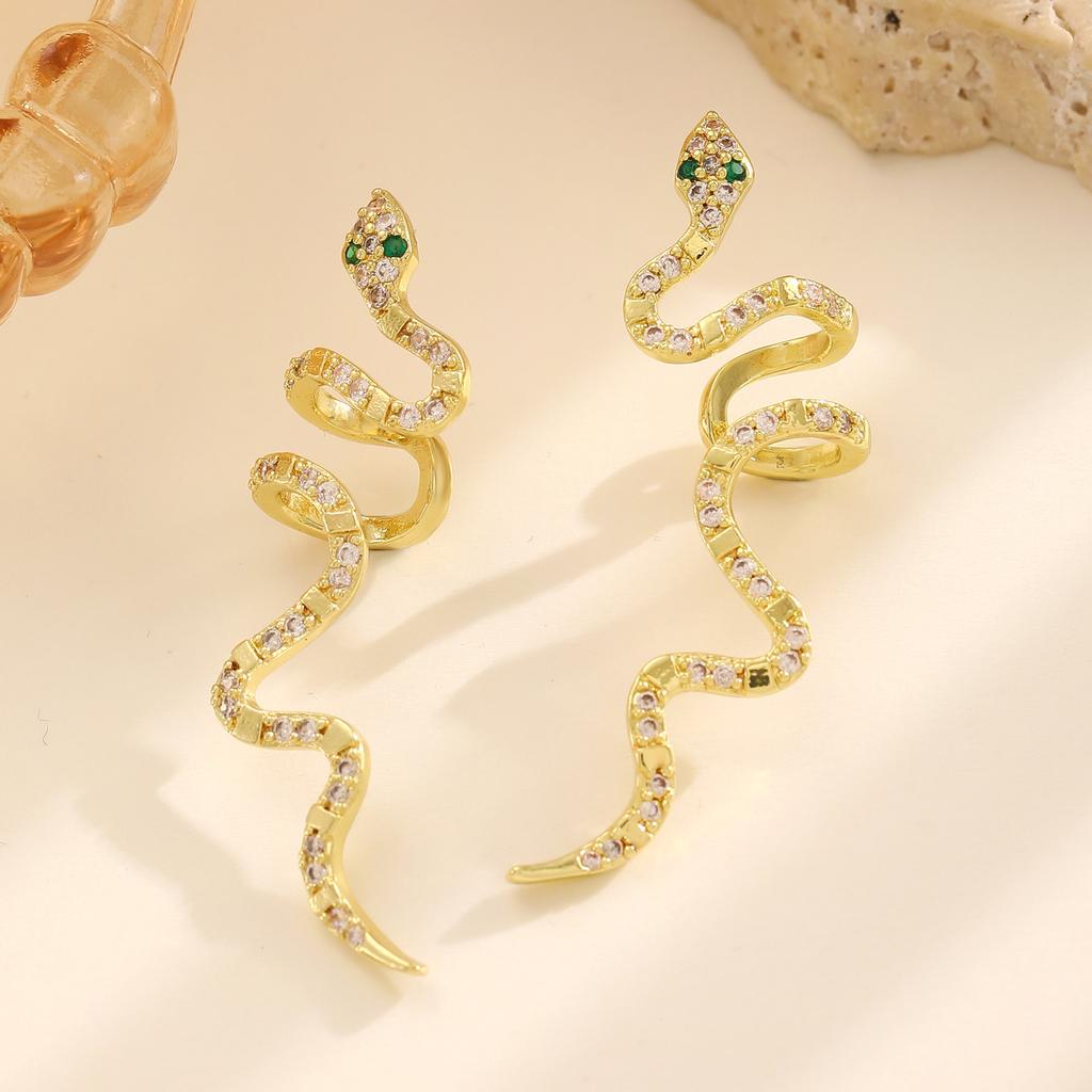LATS 1 PZ Punk Snake Ear Cuff Nero Clip per Orecchio Senza Foro Orecchino per Donne Uomini Falso Cartilagine Ear Cuff Gioiello