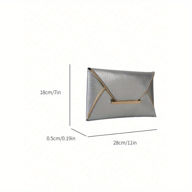 Crocodile Print, Snake Print, Solid Color, Minimalist, Fashionable, Casual PU Clutch, Envelope Bag