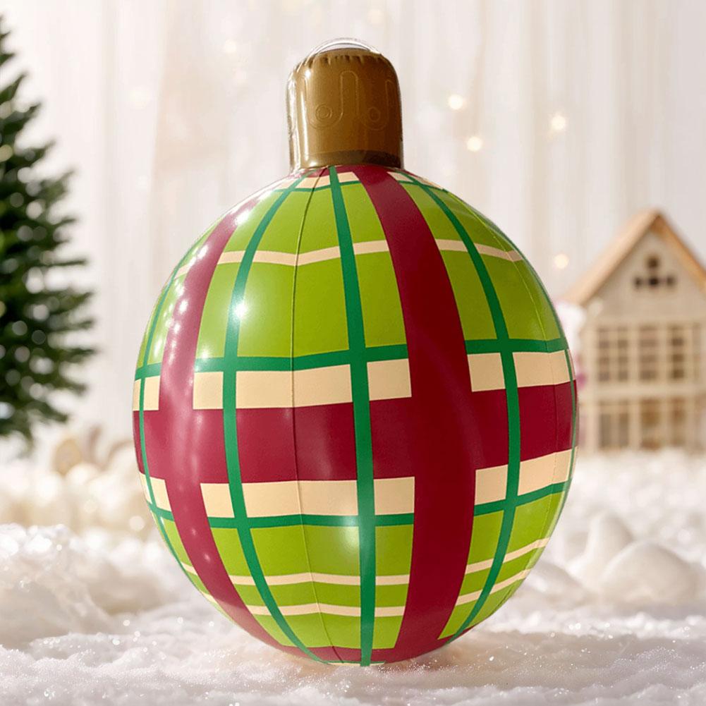 

24 Inch PVC Inflatable Christmas Ball 5/4/3/2/1PCS Outdoor Indoor Christmas Tree Decoration Ornaments Home Xmas Decorations Ball 1PC 60CM