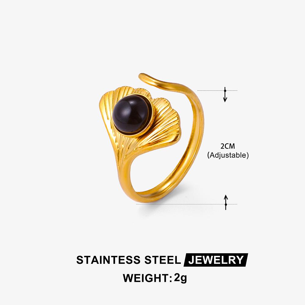 Boho Mehrfarbiger Türkis Edelstahl Offener Ring, Umweltfreundlich & Lichtecht, Schlichtes Titanstahl Design für Damen
