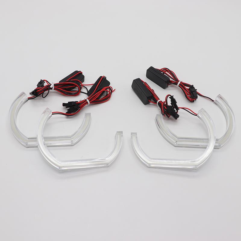 for BMW 3er E91 E90 LCI 316i 318i 320i 323i 325i 328i 330i Xenon M Style Horseshoe White Acrylic Cover LED Angel Eye Halo Ring