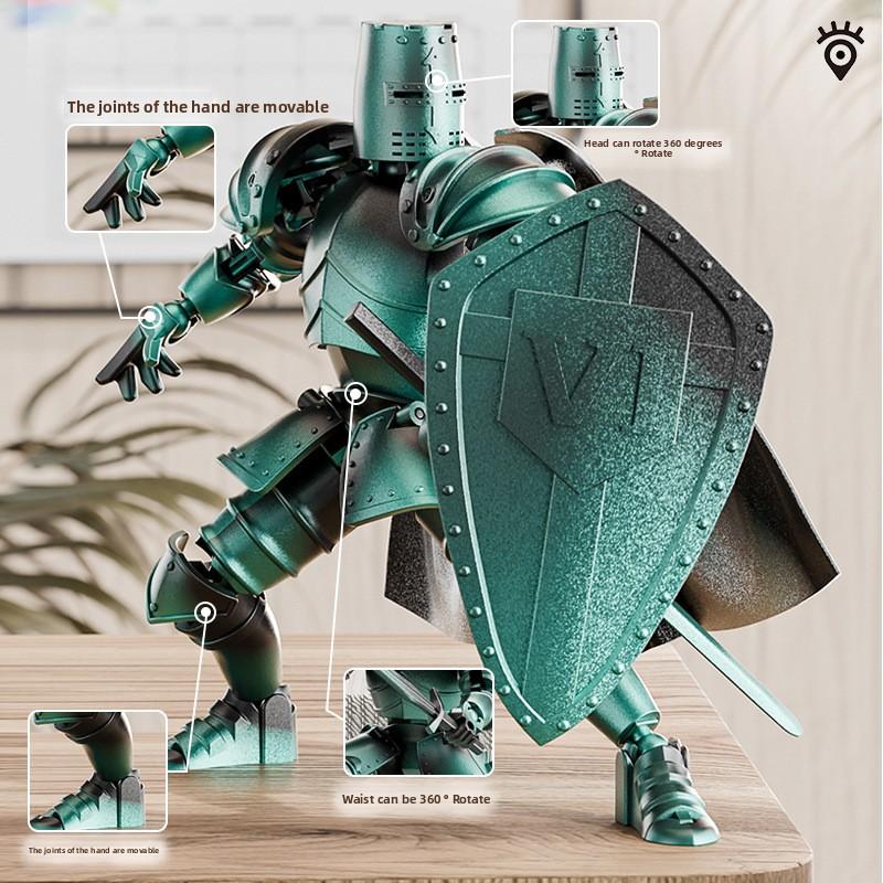 Multi-Jointed Medieval Soldier Model Movable Joint Knight Hinge Action Figure Rotatable Joint Knights Armored 3d Action Figure