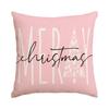1/4Pcs Christmas Pillow Cover, Pink Printed Cushion Cover, Farmhouse Decorative Sofa, Christmas Decoration (Without Pillow Core)