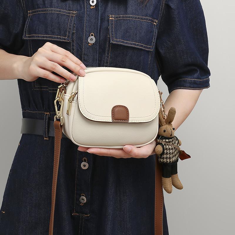 Bag Women's New Women's Bag Crossbody Bag Leather Fashion Versatile Premium Texture Niche Shoulder Bag