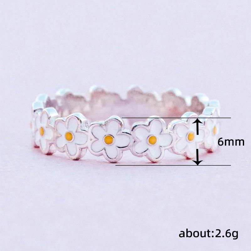 Korean And Japanese Cute Flower Ring, Student Sweet Little Daisy Ring, Pastoral Ring For Women