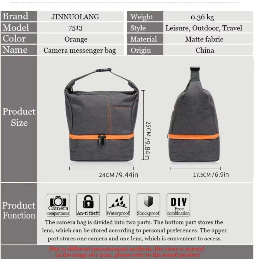 Waterproof DSLR Camera Bag Insert Partition Camera Handbag Photography Bag Storage Bag