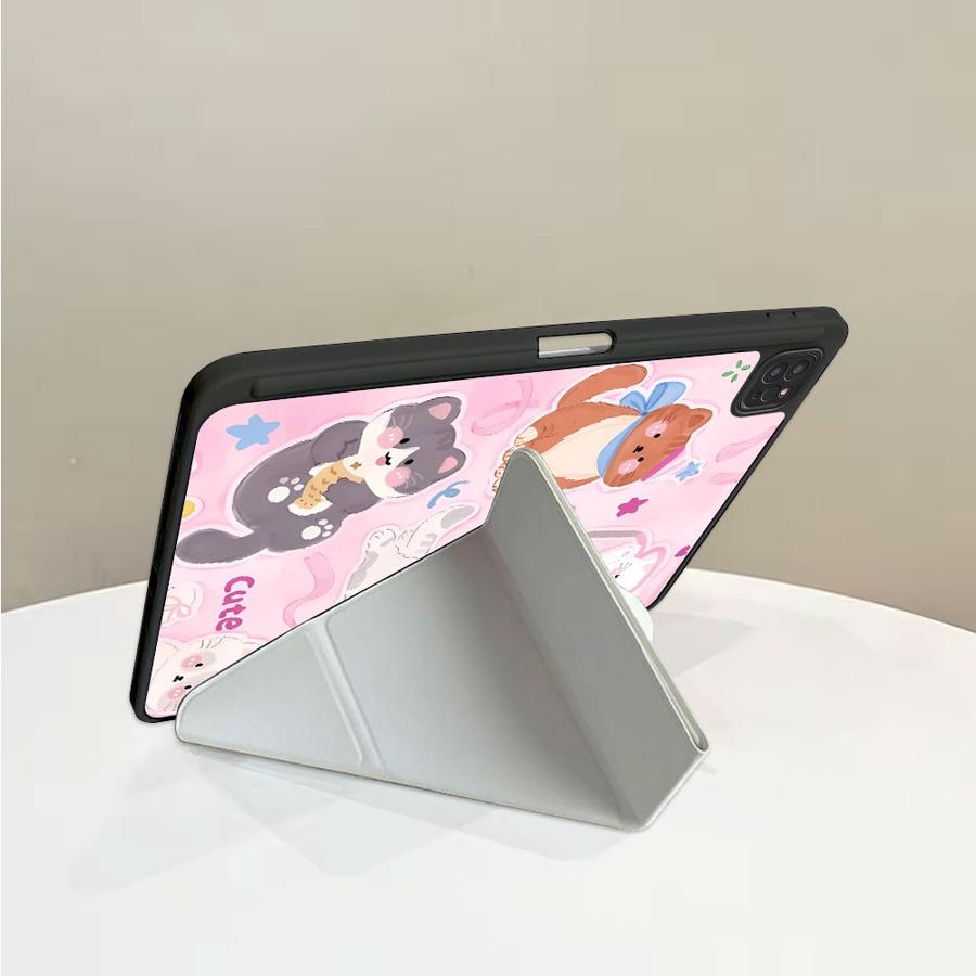 Tablet Case For iPad Air 4 5 M3 M2 1 2 M4 11inch Pro 2025 Pro 11th 10th 9th 8th 7th 12.9inch Mini 6 7 Holder Cover Three Cats