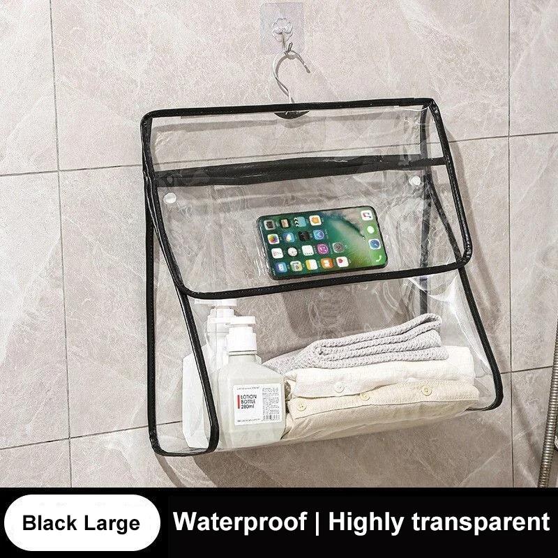 1Pcs Waterproof Hanging Bathroom Bag Mobile Phone Clothing Storage Bag Cosmetic Storage Bag Transparent Wash Bag