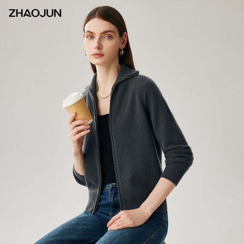 Zhaojun Women's Thickened Cable Knit Cashmere Cardigan