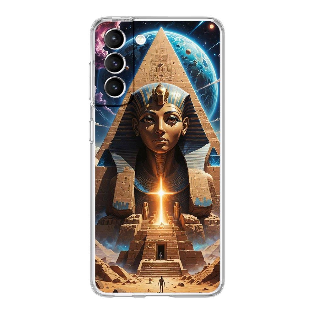 Phone Case For Samsung Galaxy S25 S24 S23 FE S22 Ultra S20 S21 5G S10 Plus S10E Soft Clear Cover Ancient Egypt God pyramid