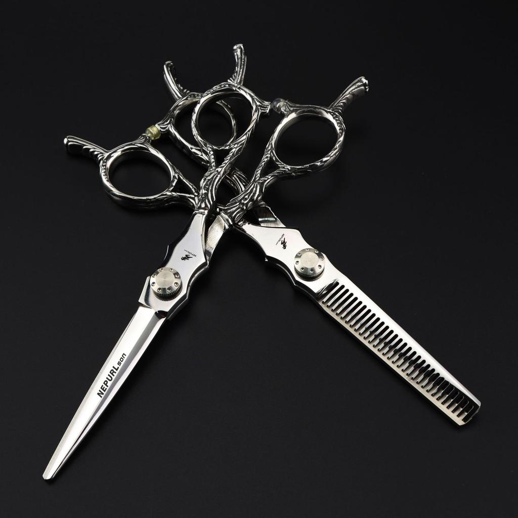 6,0 cala, Nożyczki fryzjerskie z rączką Neptune Yagushi, Nożyczki z zębami prostymi do cięcia, Cienkie nożyczki fryzjerskie, Specjalne do salonu fryzjerskiego, Eksplozja handlu zagranicznego