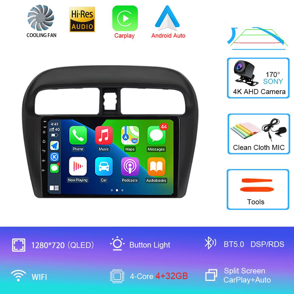 Android14 Car Radio For Mitsubishi Mirage Attrage 2012 - 2018 Multimedia Video Player Stereo GPS Navigation 5G WIFI DSP Carplay