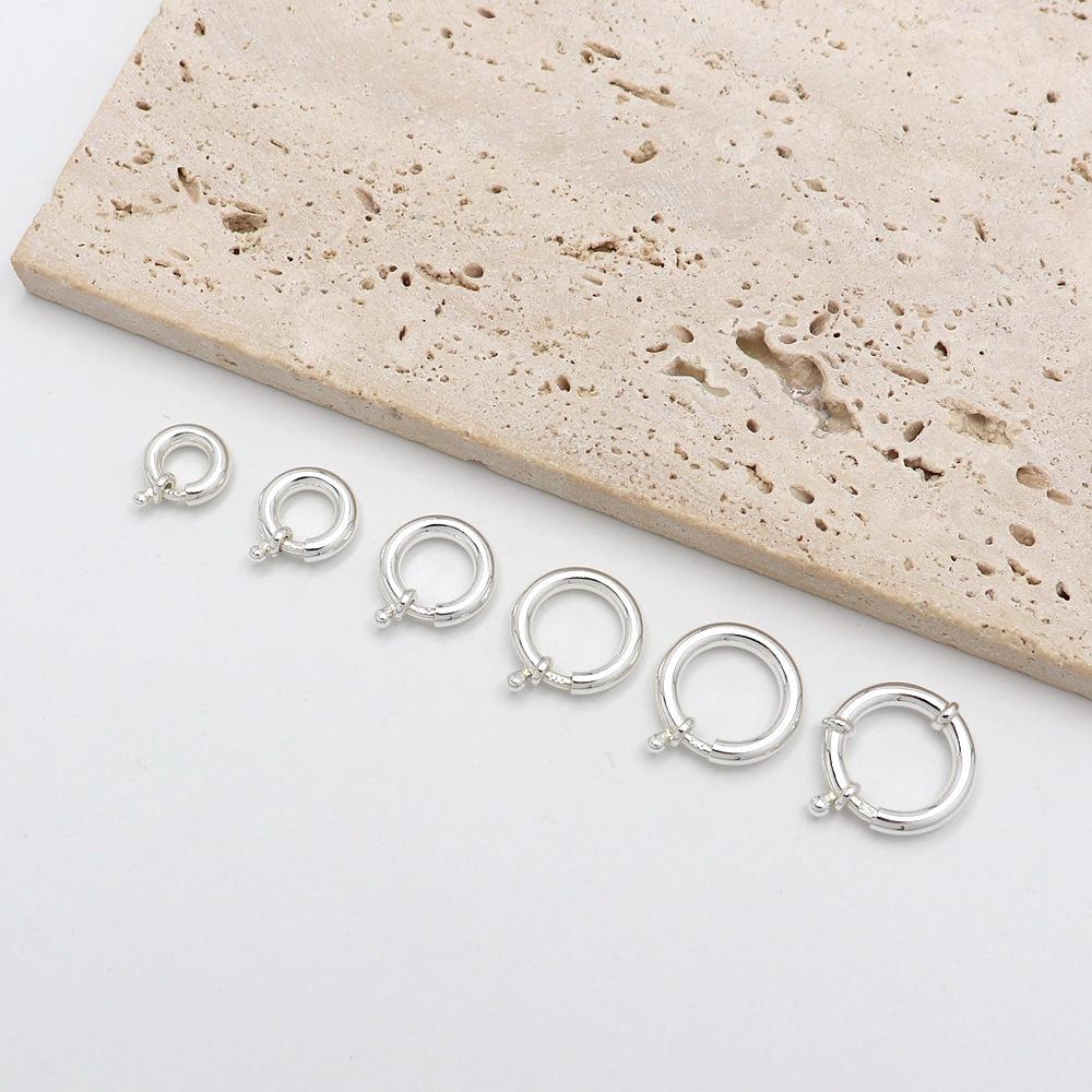 S925 Sterling Silver Spring Clasp for Pearl Necklace, End Clasp, DIY Silver Button, Bubble Button, Silver Jewelry Accessory 10mm