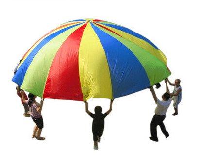 Sutekus Play Parachute Balloons, Colorful, Perfect for Sports Days, Kindergarten, Daycare, 4 Colors, Includes Storage Bag
