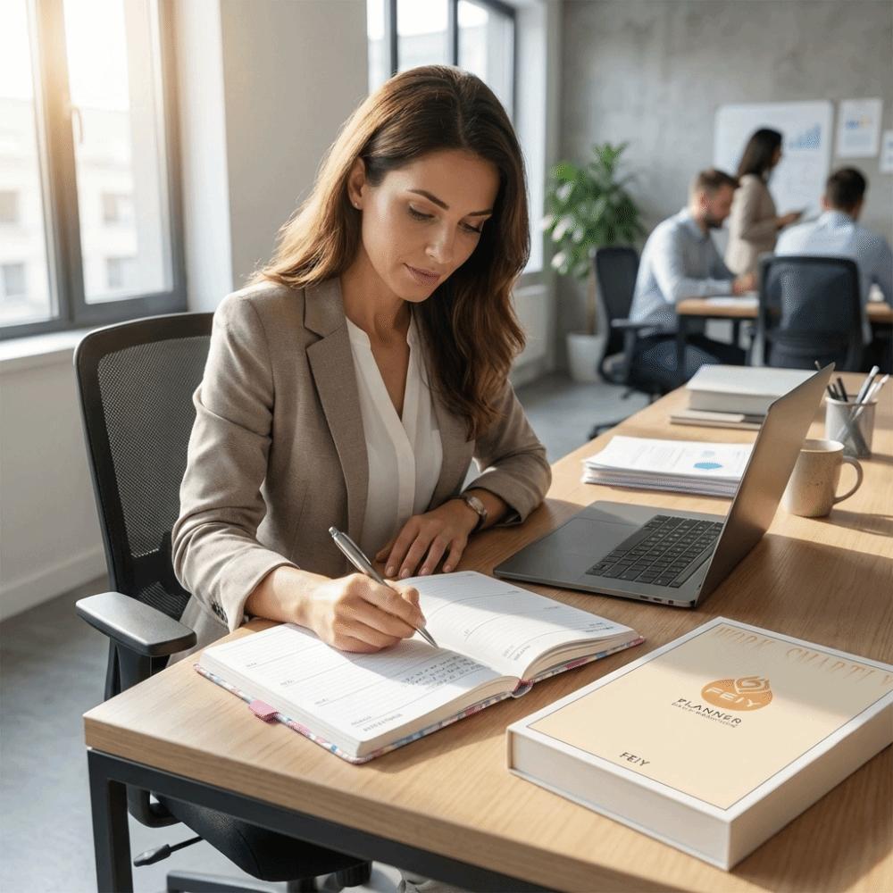 A5 Size Undated Academic Agenda High-Quality Paper Customizable Notebook  Personal Planning