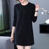 Mid-length Sweater Dress Solid Color Loose Knitted Sweater for Women Casual Long-sleeved Pullover Autumn and Winter